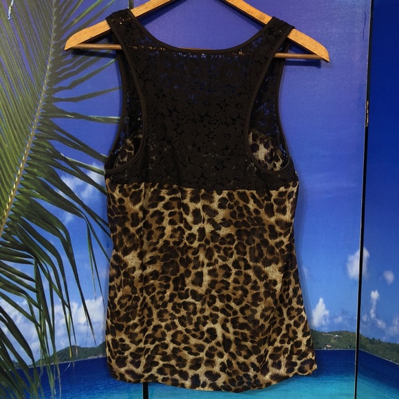 Sheer Leopard Pattern Tank Top - Picture 3 of 5